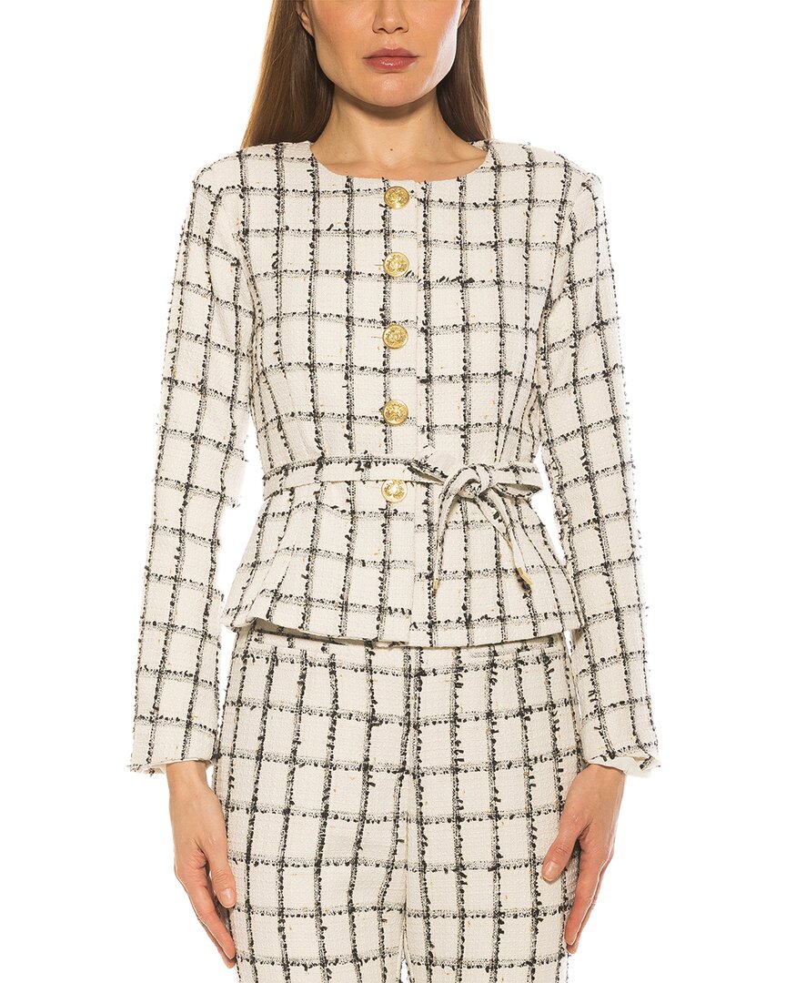 Alexia Admor Arjun Plaid Jacket In White