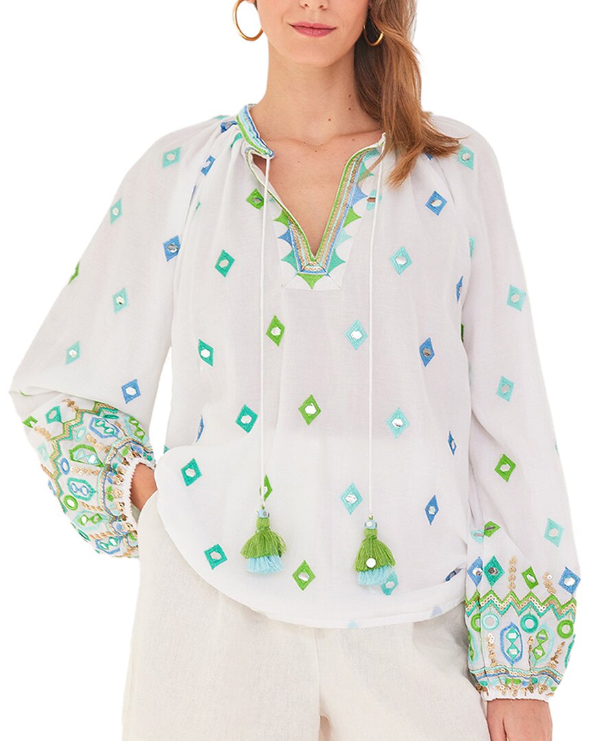 Bella Tu Mira Peasant Top In White