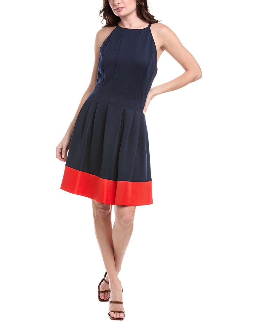 Vince Camuto Scuba A-line Dress In Blue