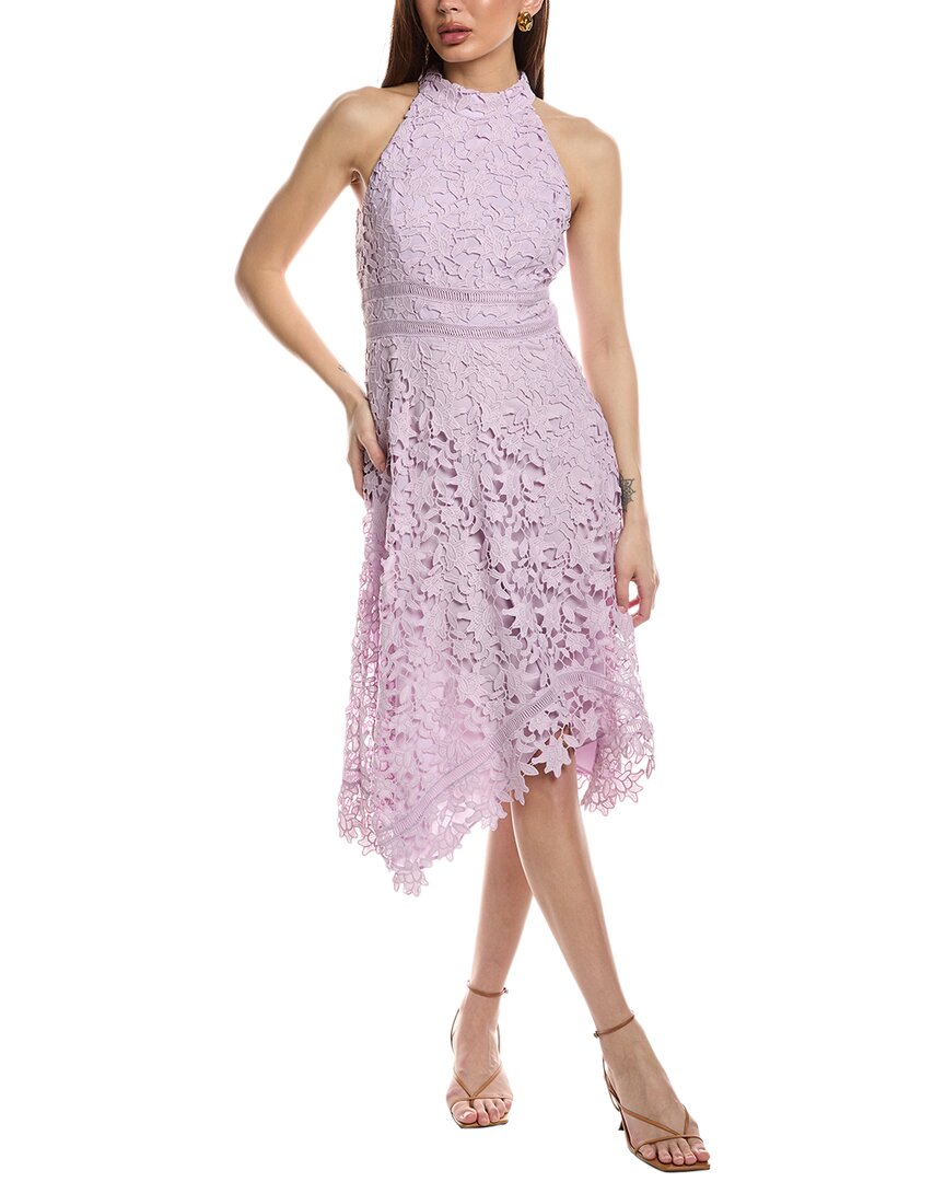 Eliza J Lace Midi Dress In Purple