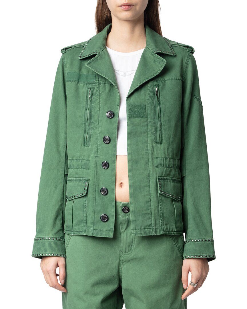 Zadig & Voltaire Klimi Studs Jacket In 330-coriander