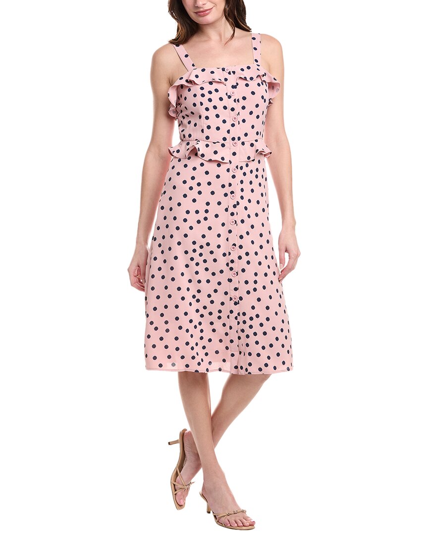 Marion Ruffle Midi Dress In Pink
