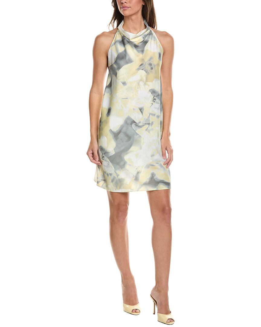 Kenneth Cole Cowled Mock Neck Short Dress In Multi