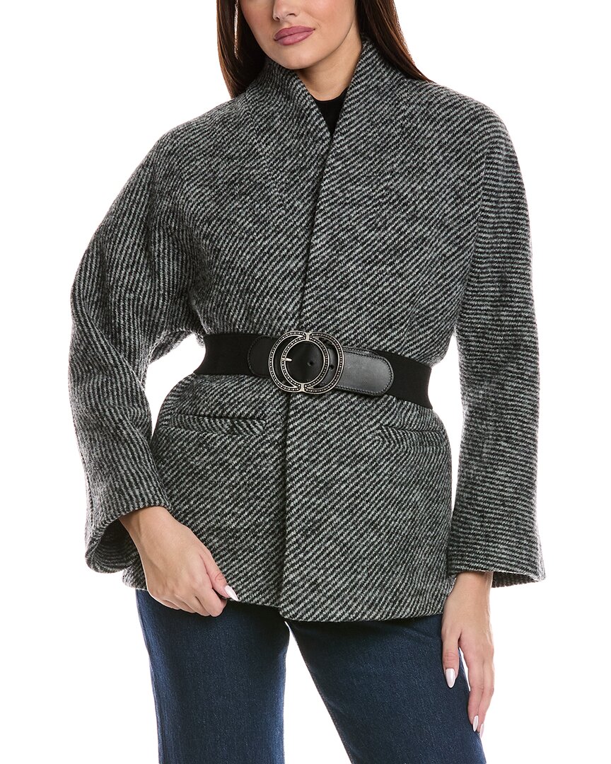 Ba&sh Manteau Carole Wool Coat In Gray