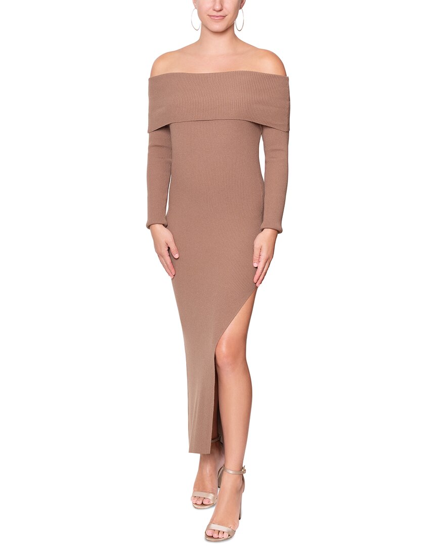 Rachel Rachel Roy Delia Off The Shoulder Sweater Maxi Dress In Brown