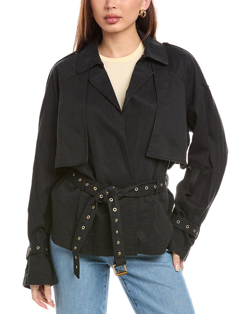 Rebecca Minkoff Mia Cropped Trench Coat In Black