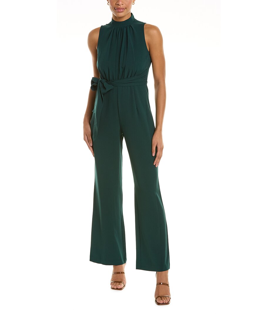 Donna Ricco Halter Jumpsuit In Green