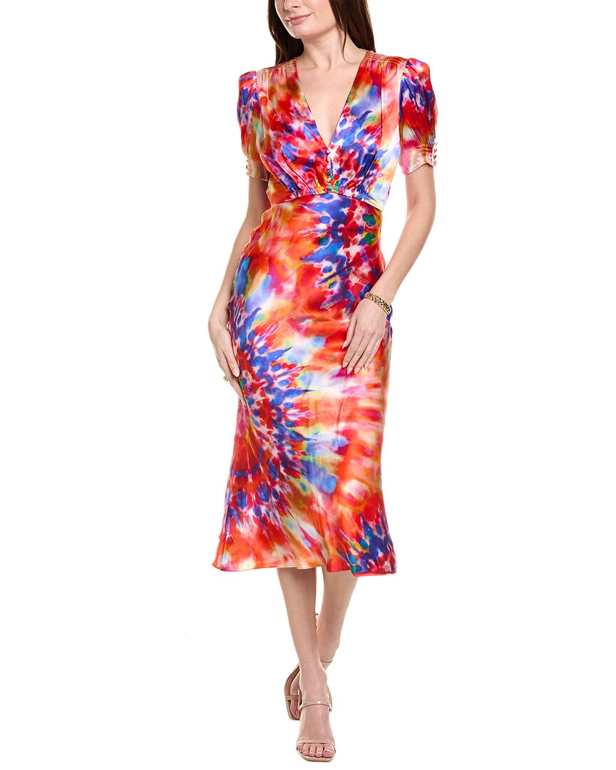 Saloni Silk Maxi Dress In Orange