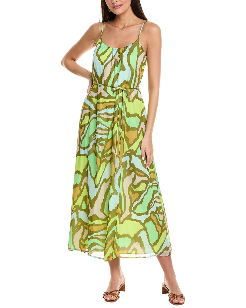 Sam Edelman Rose Landscape Midi Dress In Green