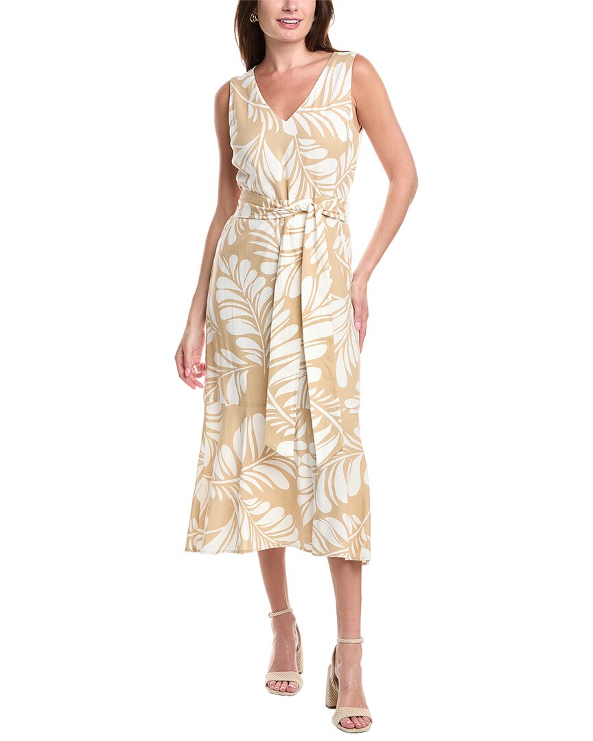 Shop Anne Klein Modern Linen-blend Midi Dress