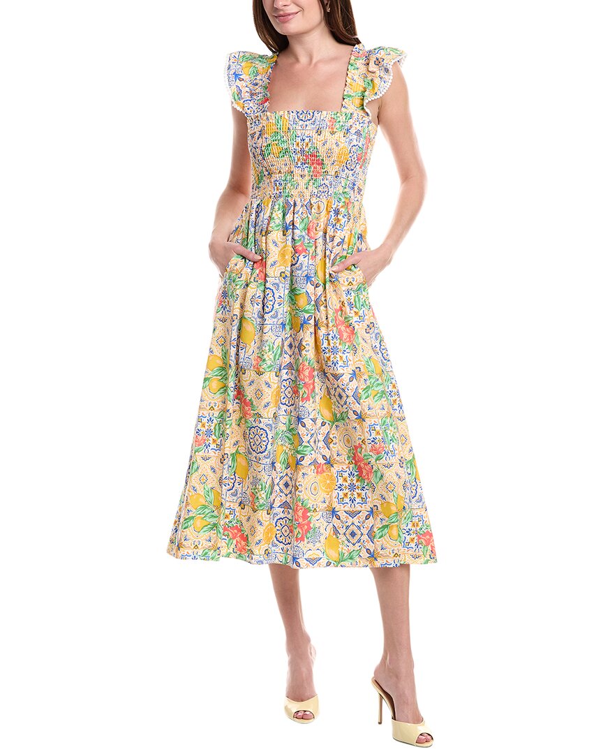 Anne Klein Ruffle Smocked Bodice Midi Sundress