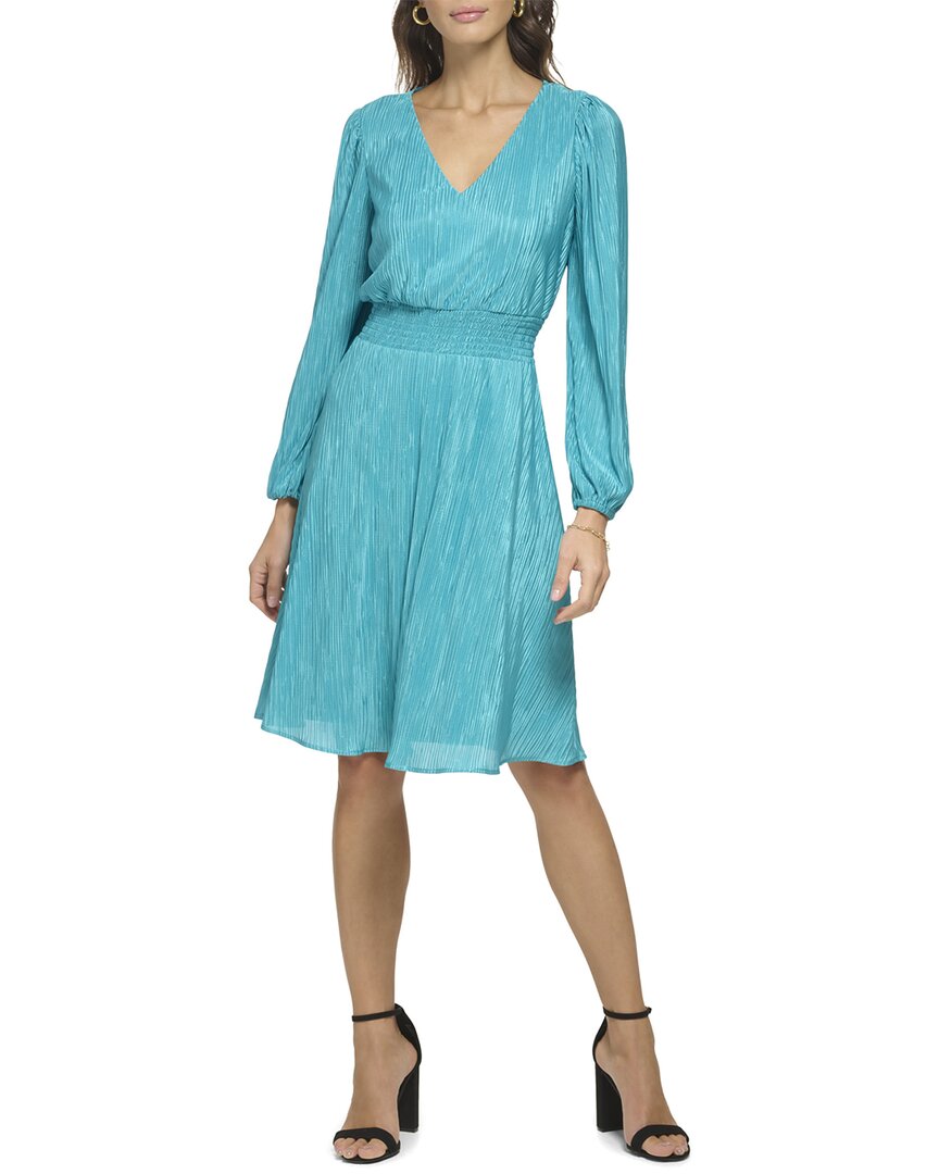 Kensie Pleated Knit Mini Dress