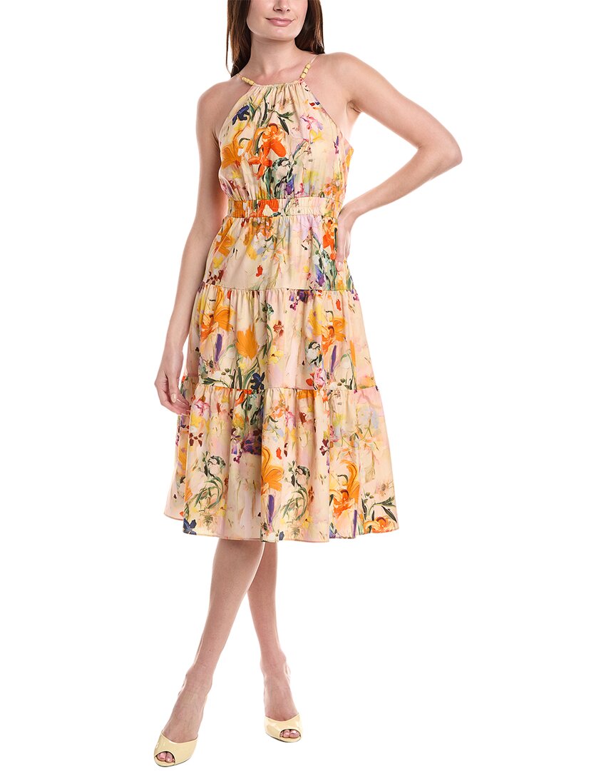 Laundry By Shelli Segal Beaded Halter Midi Dress
