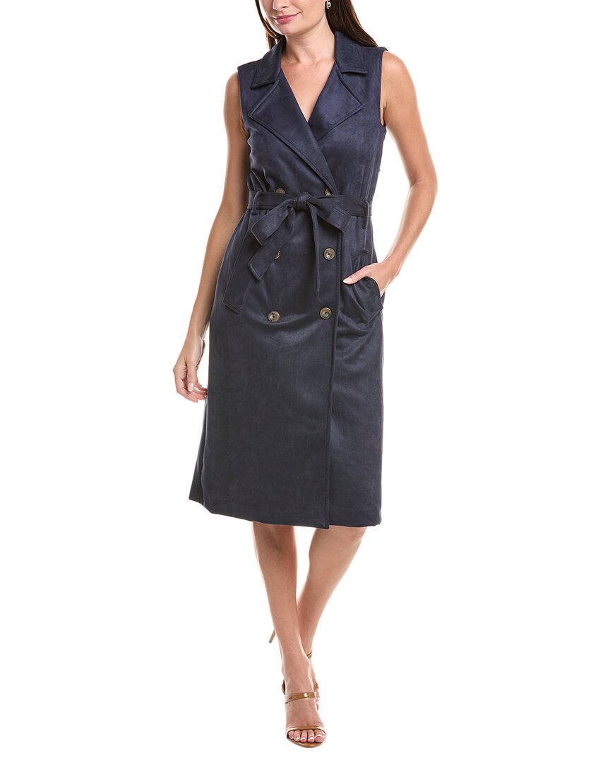 Julia Jordan Sleeveless Button Front Midi Dress In Blue