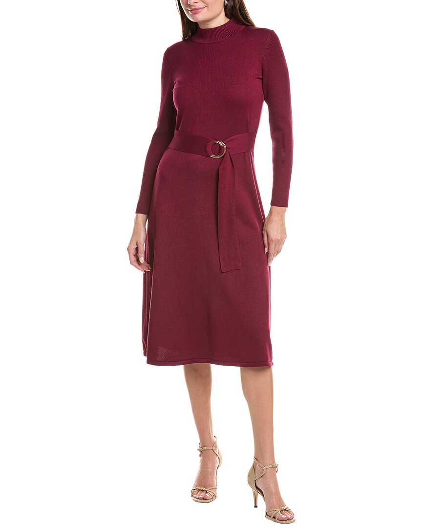 Julia Jordan Tie-waist Sweaterdress In Burgundy