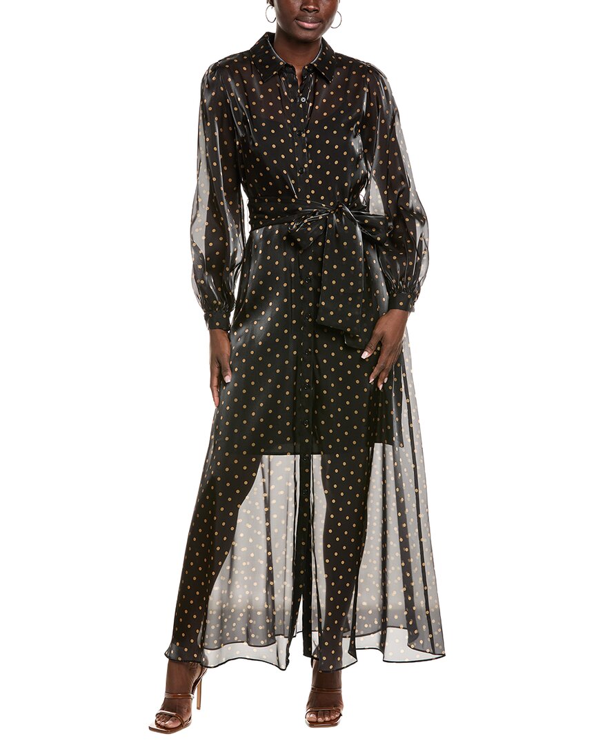 Julia Jordan Aiden Mattox Organza Maxi Shirtdress In Black