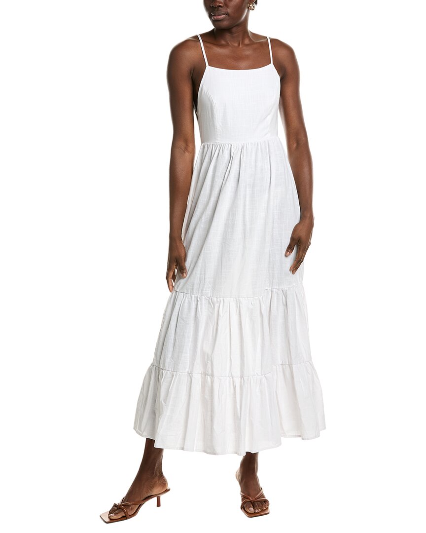 Ipponelli Tiered Midi Dress In White