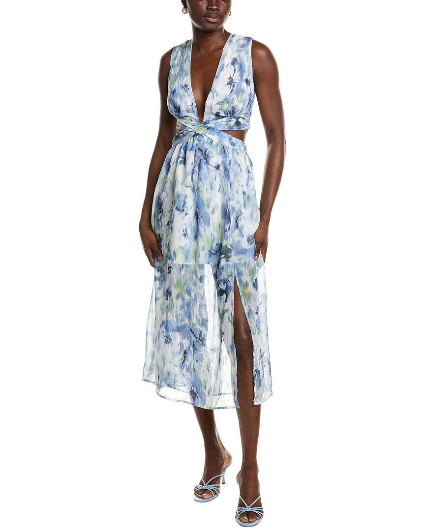 Ipponelli Cutout Waist Midi Dress In Blue