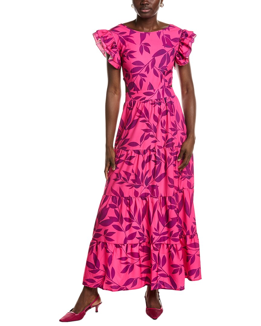 Ipponelli Tiered Maxi Dress In Pink