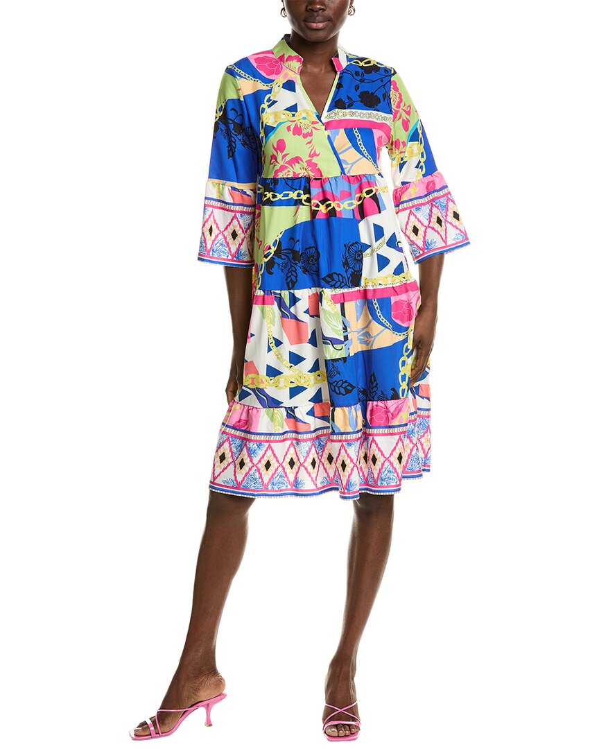Ipponelli Tiered Mini Dress In Multi