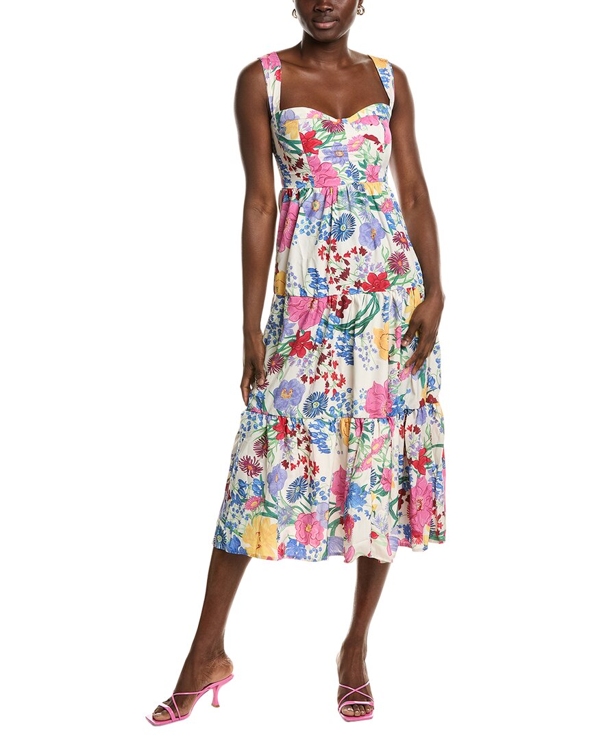 Ipponelli Tiered Midi Dress In Multi
