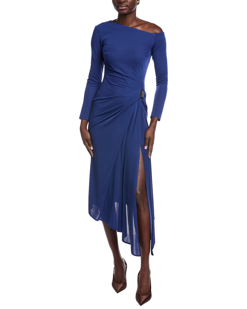 Carla Ruiz Ruched Midi Dress In Blue