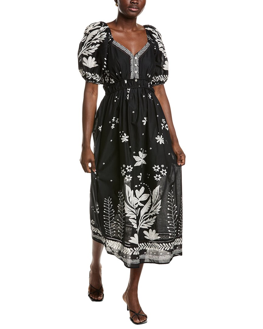 Ellen Tracy Puff Sleeve Maxi Dress