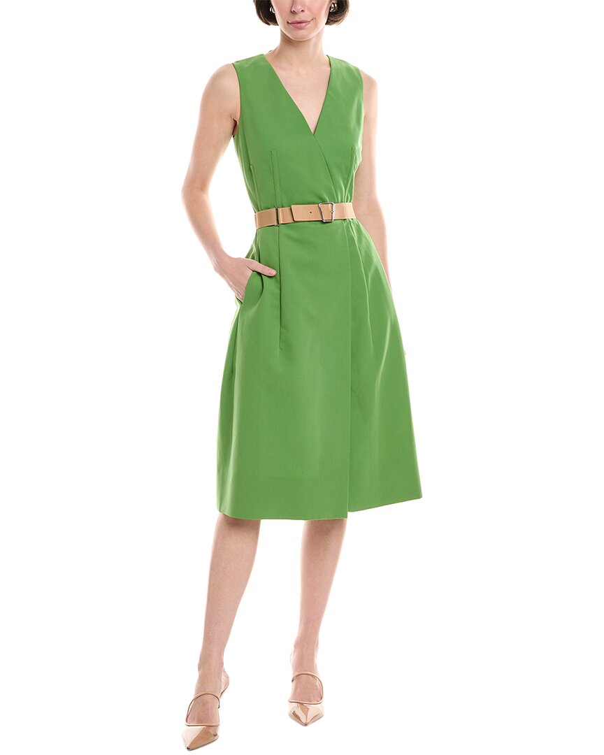 Akris Belted A-line Dress In Green