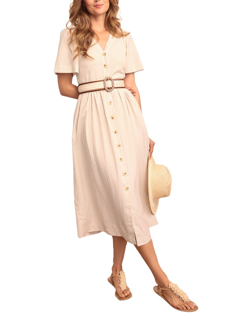 J.mclaughlin J. Mclaughlin Annora Linen-blend Dress In Neutral