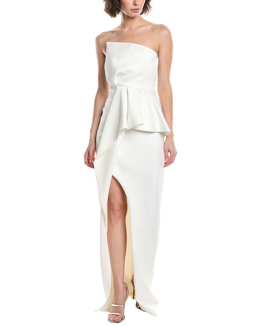 Black Halo Morwen Scuba Gown In White