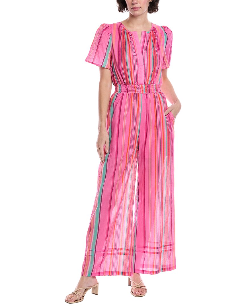 Fate Smocked Waist Jumpsuit In Pink