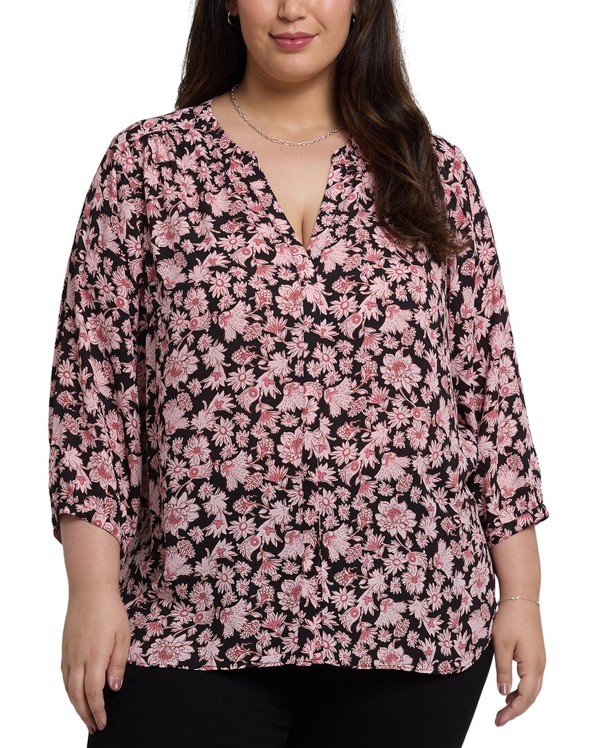 Nydj Plus Size Pintuck V-neck Top