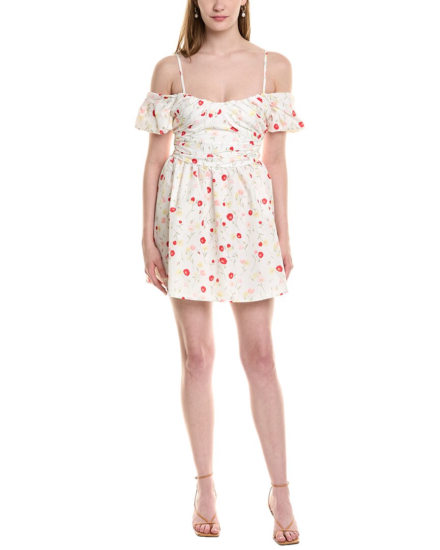 Jl Luxe Off-the -shoulder Mini Dress In Neutral