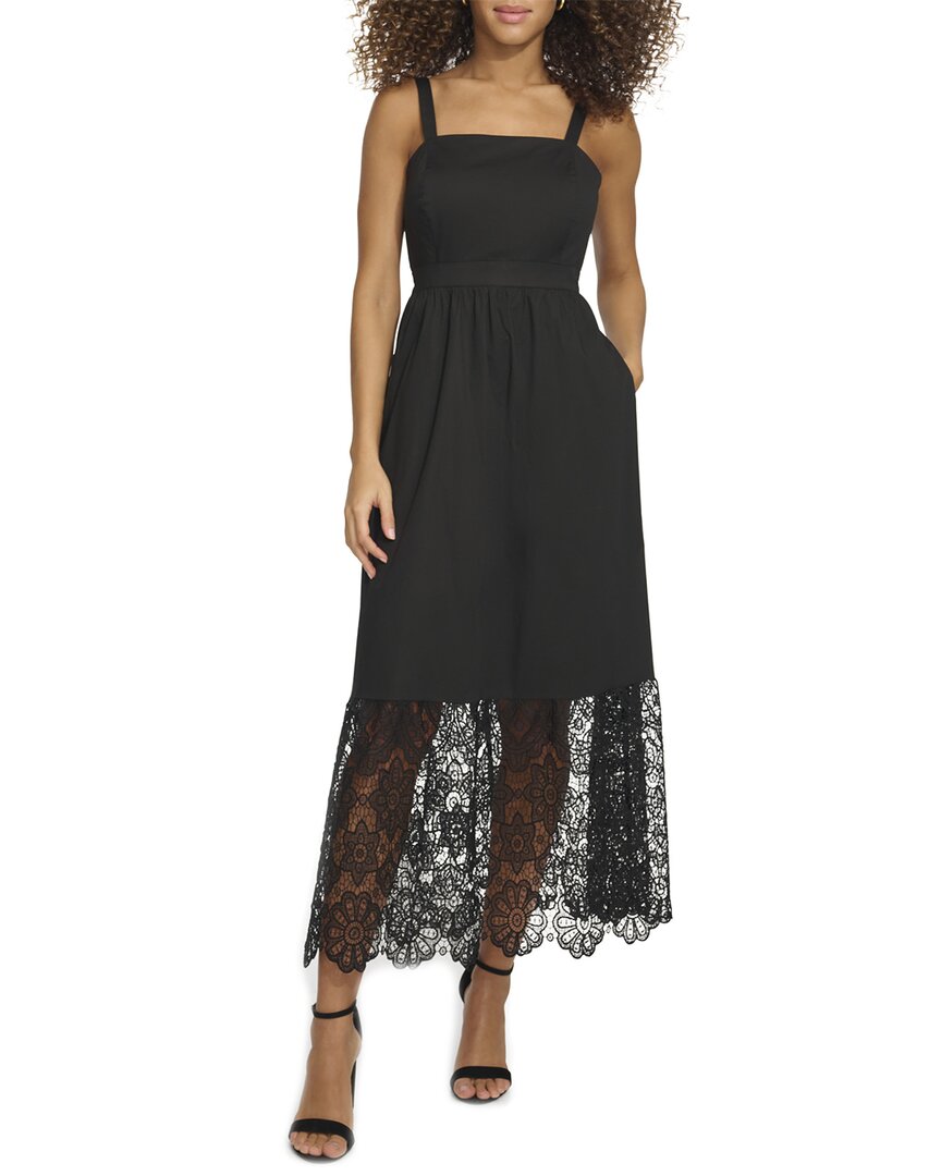 Kensie Lace Maxi Dress In Black