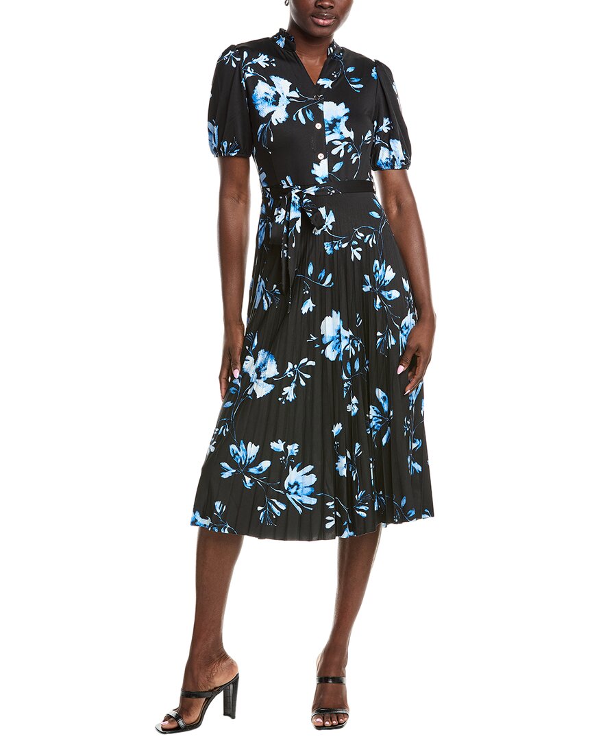 Sharagano Tie Waist Midi Dress In Black