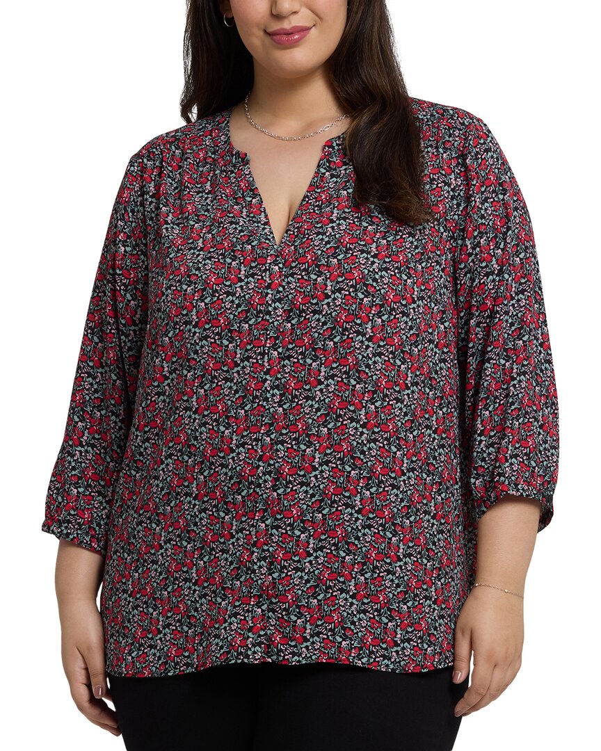 Nydj Plus Size Pintuck V-neck Top
