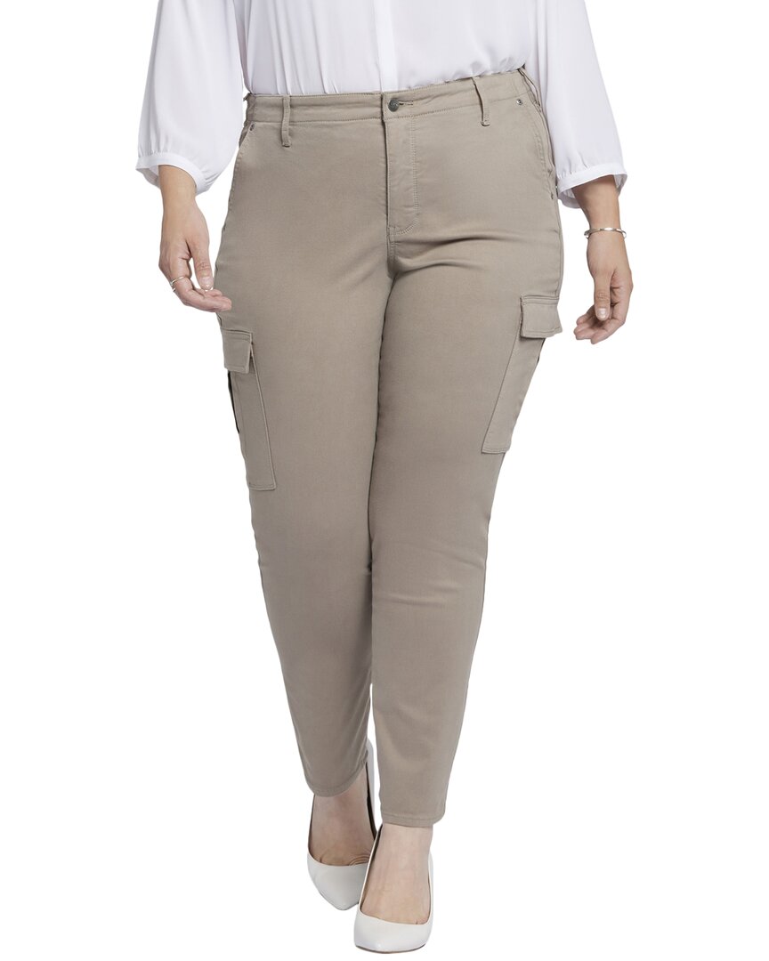 Nydj Plus Sheri Saddle Wood Slim Cargo Jean