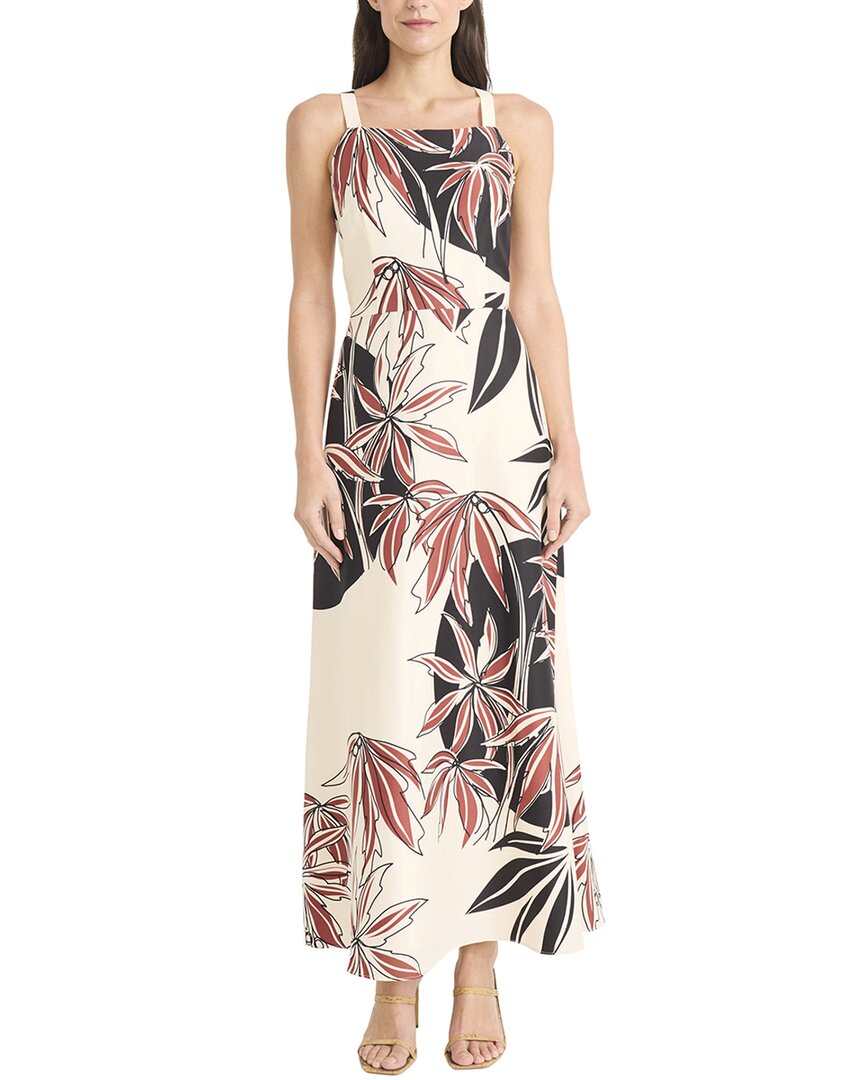 Maggy London Leaf Print Maxi Dress