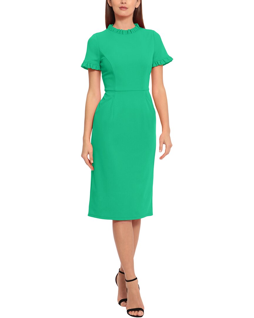 Maggy London Womens Ruffled Polyester Shift Dress
