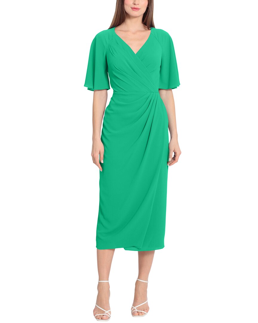 Maggy London Womens Flutter Sleeve Calf Midi Dress