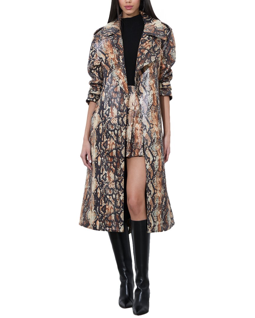 Alice And Olivia Alice + Olivia Nevada Trench Coat In Brown