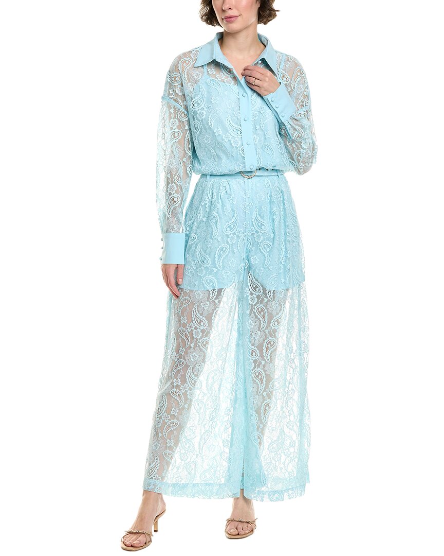Beulah 2pc Shirt & Pant Set In Blue