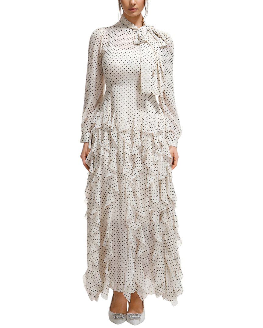 Amina Glam Midi Dress In Neutral