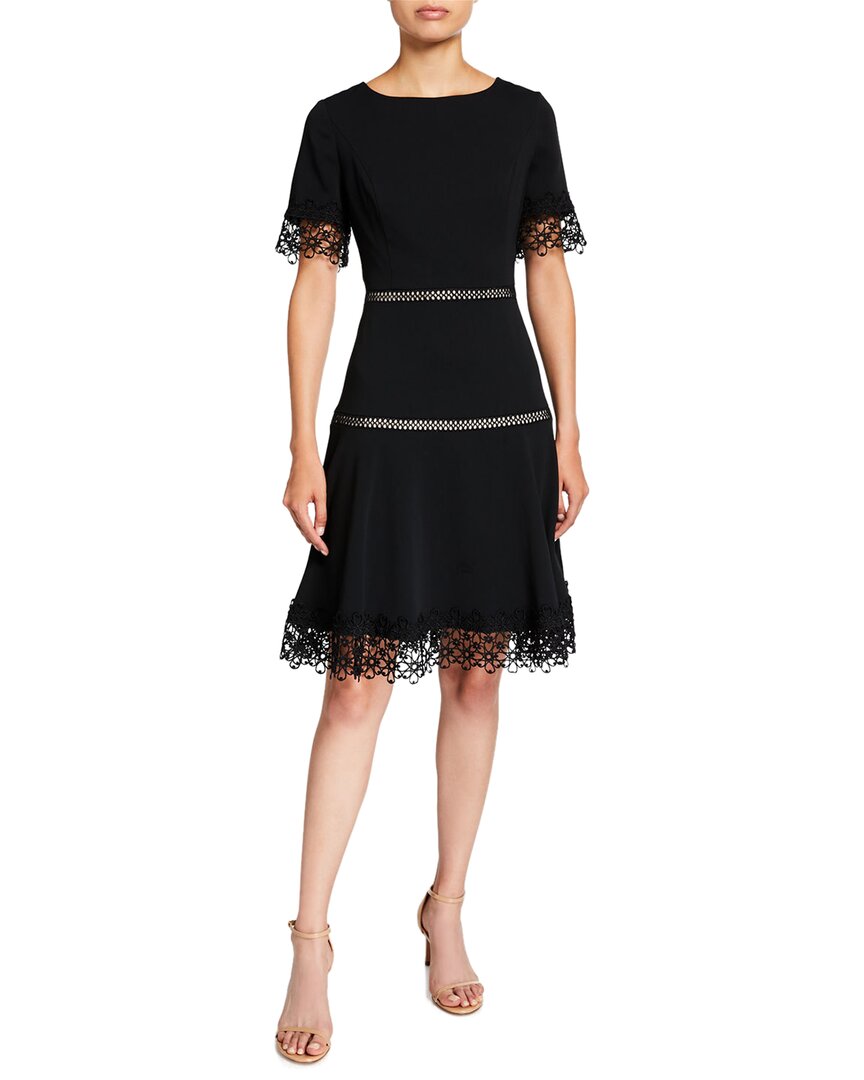 Shani A-line Crepe Dress In Black