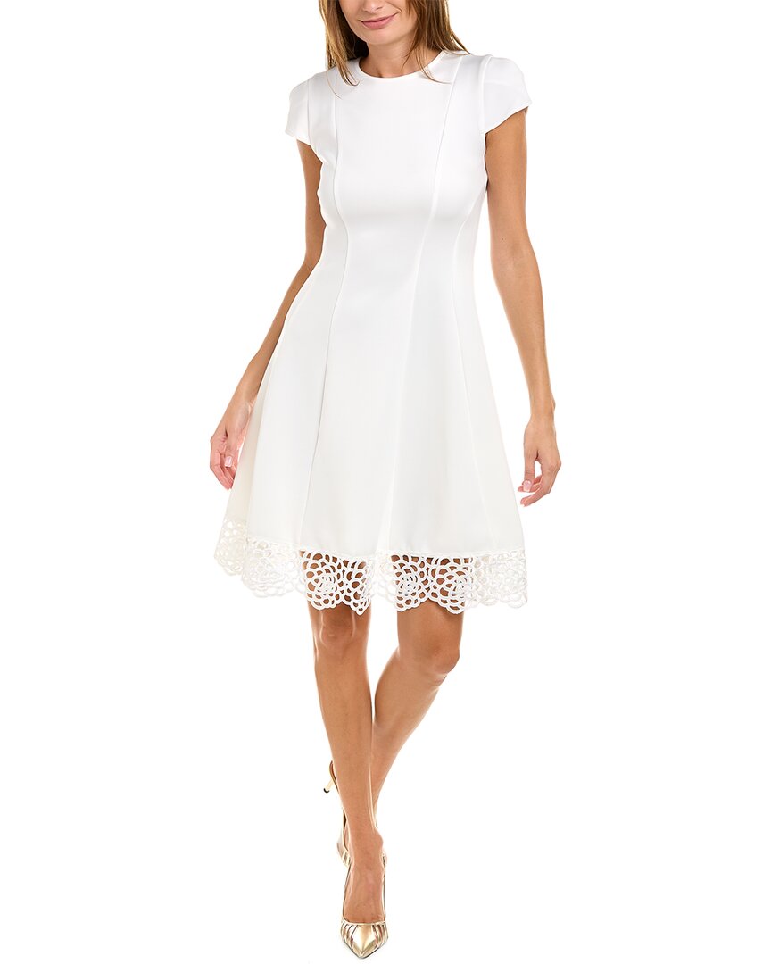 Donna Ricco Tulip Sleeve Fit And Flare Dress In Nocolor