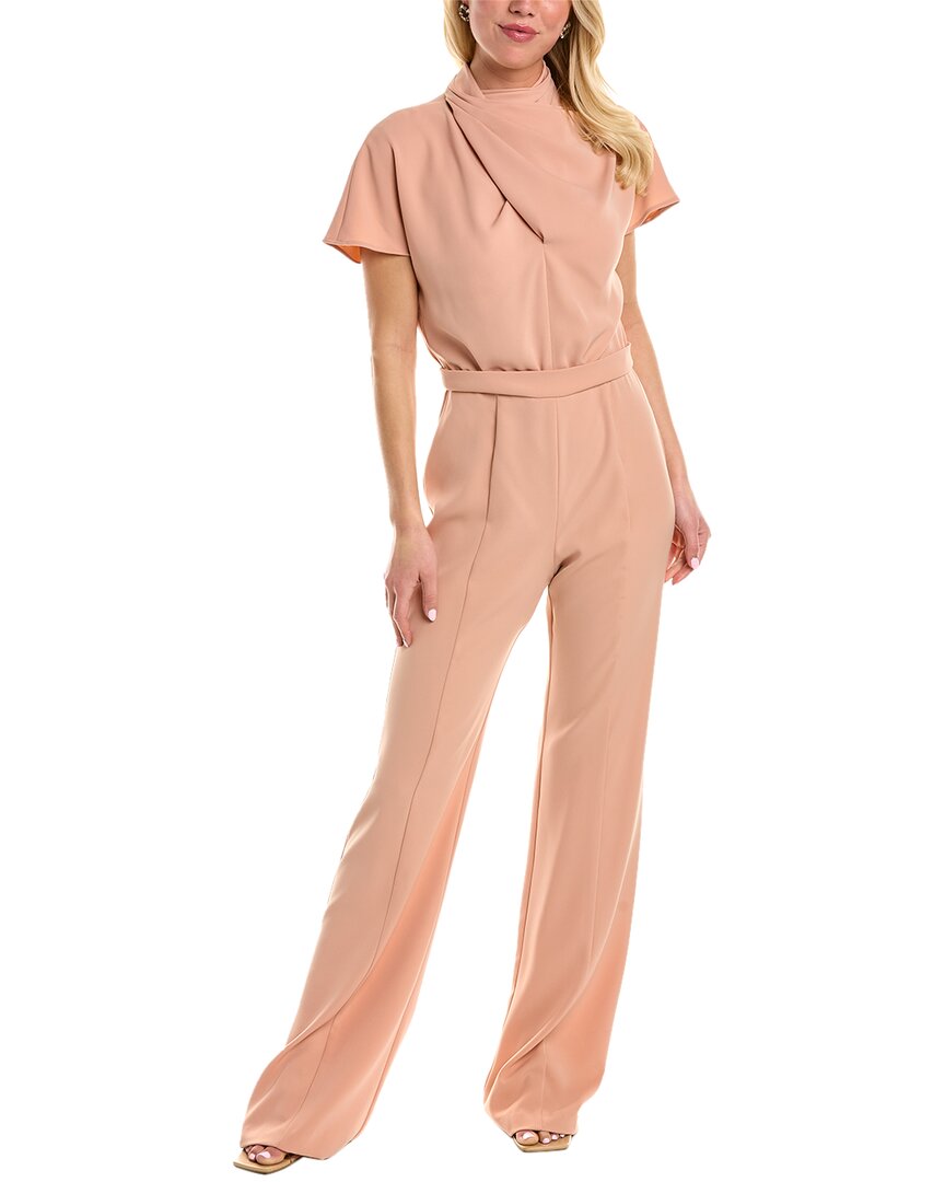 Black Halo Estella Pleated Crossover Turtleneck Jumpsuit