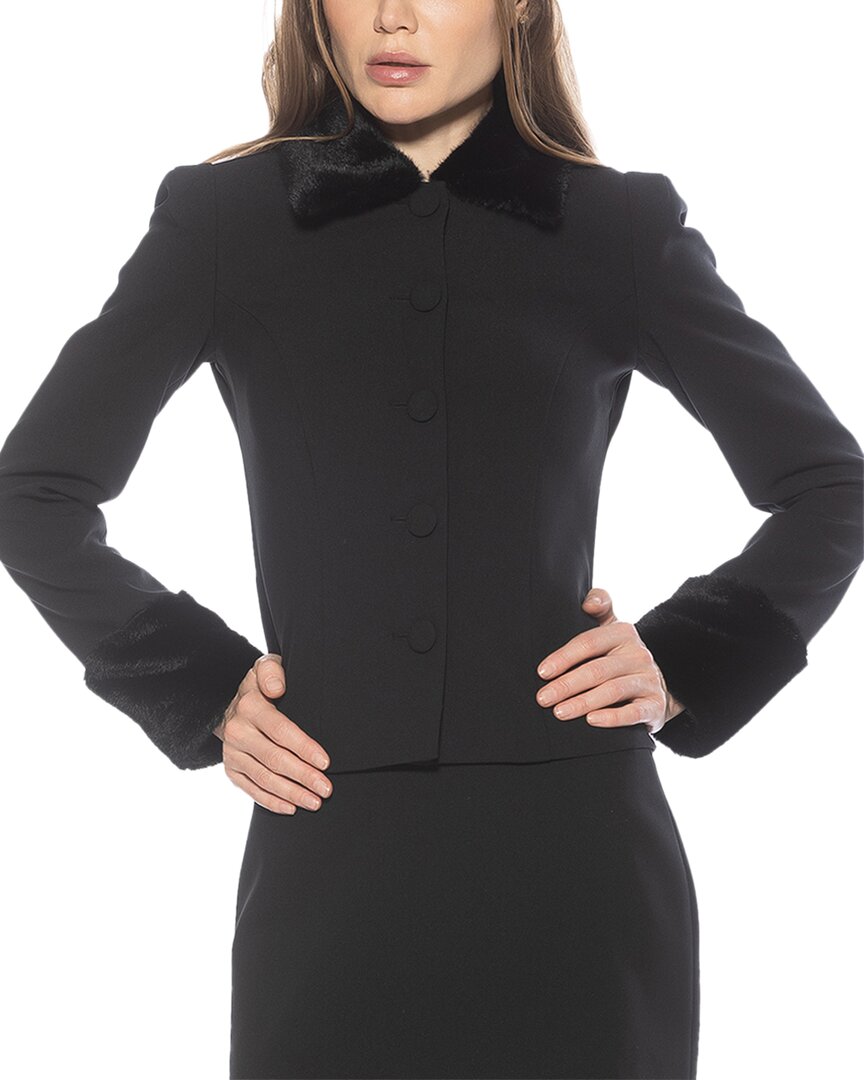Alexia Admor Fran Faux Fur Trim Twill Jacket