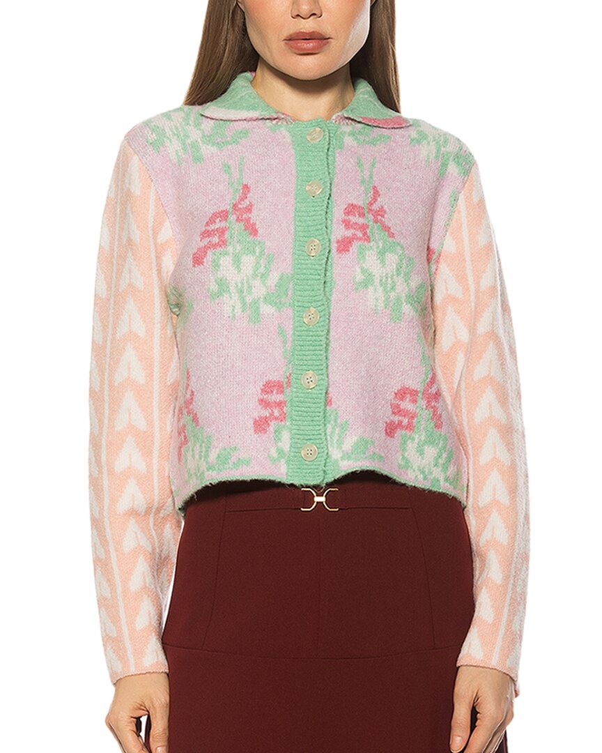 Alexia Admor Wayne Collared Knit Cardigan In Multi