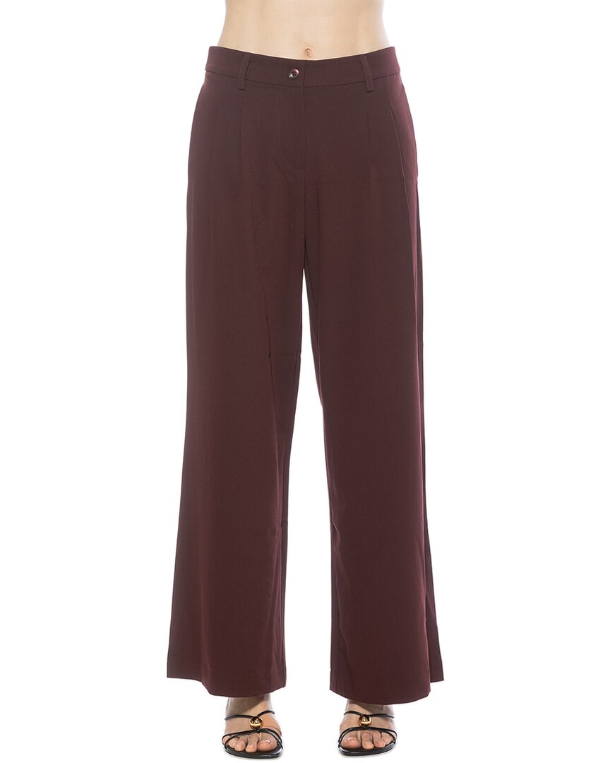 Alexia Admor Quinn Pleated Wide Leg Pants In Brown