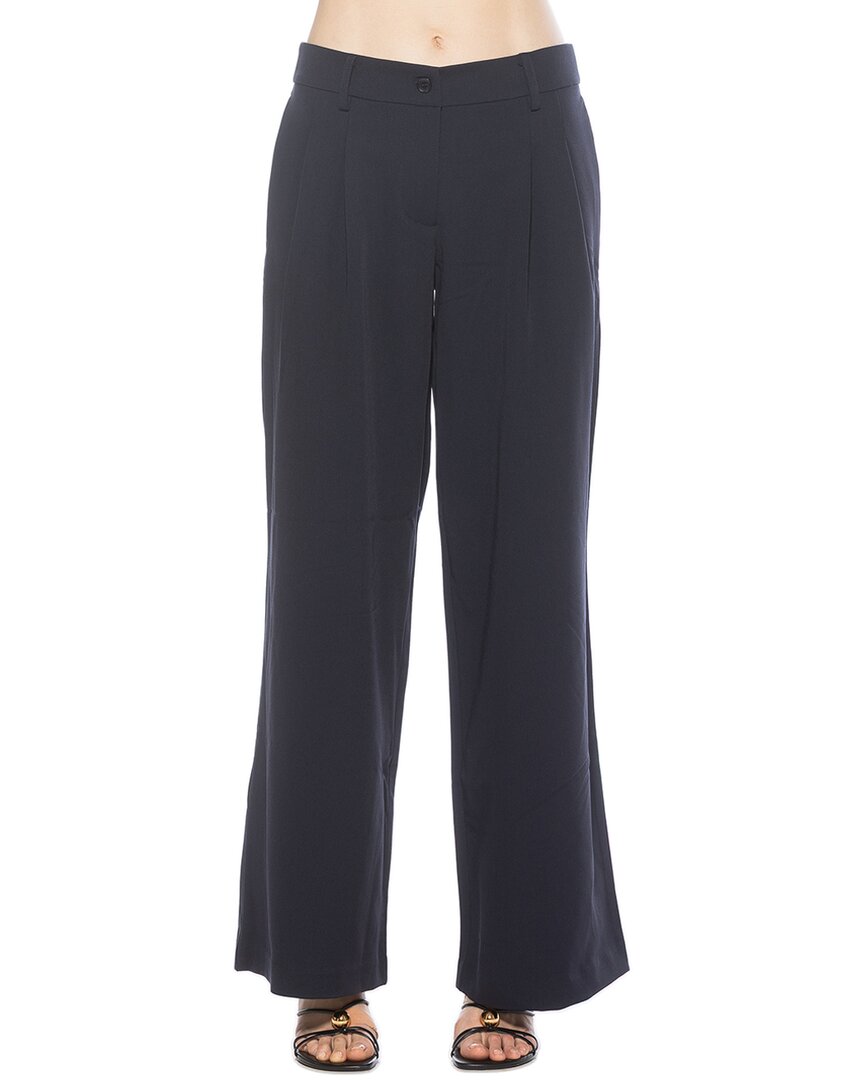 Alexia Admor Quinn Pleated Wide Leg Pants In Blue